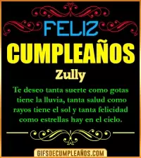 Frases de Cumpleaños Zully